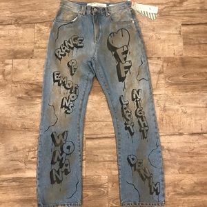 OFF-WHITE Womens Straight Leg Denim